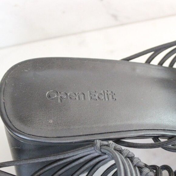 Open Edit Black Strappy Block Heel Sandal 9 - Picture 5 of 7